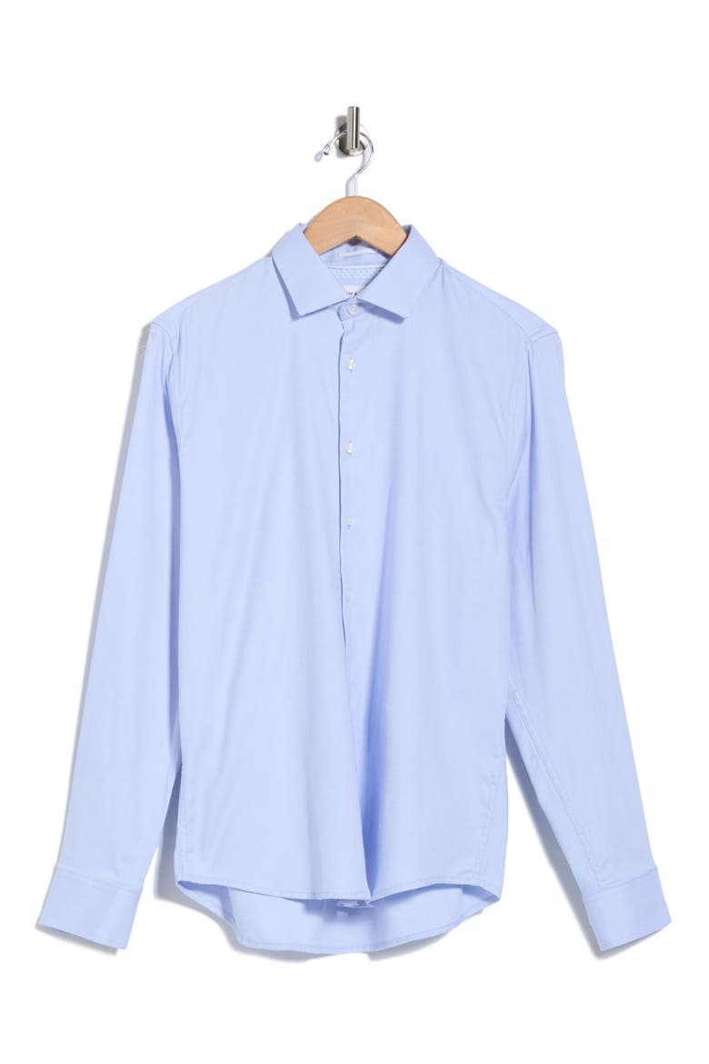 Solid Stretch Twill Button-Up Shirt, Main, color, LIGHT BLUE