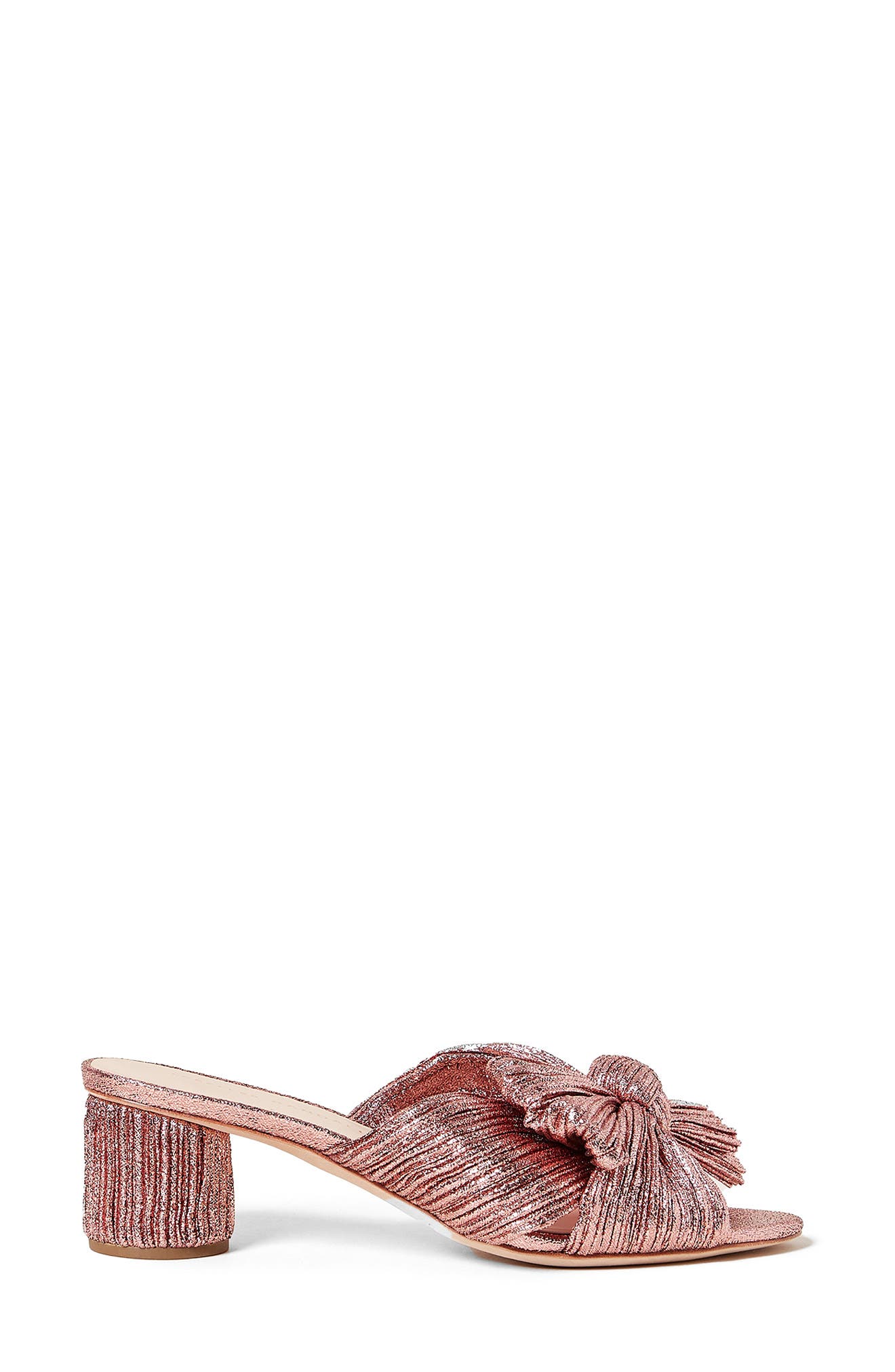 Loeffler Randall Emilia Rose Knotted Bow Sandal, Alternate, color, Metallic Rose