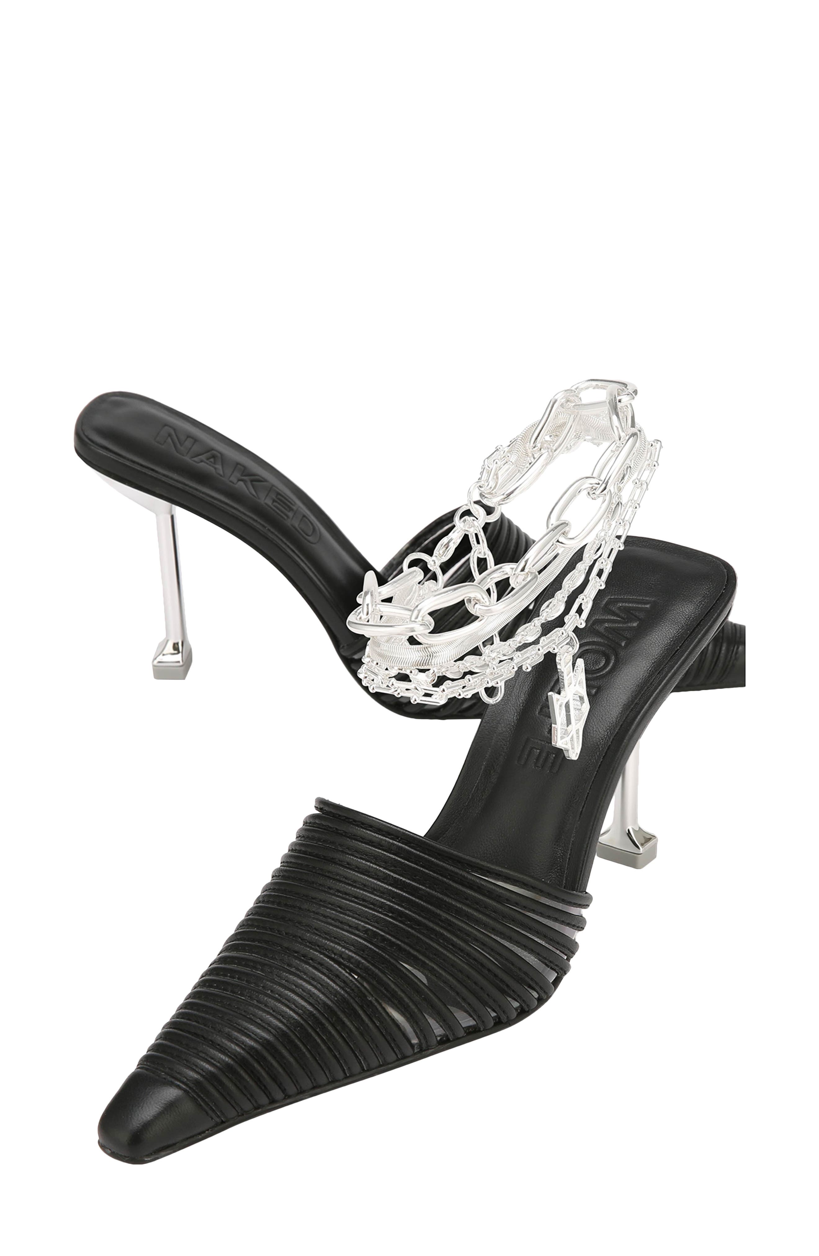 Naked Wolfe Chromed Pointed Toe Mule, Alternate, color, 