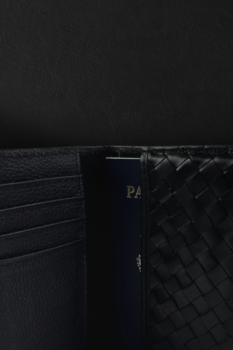 Woven Passport Holder, Alternate, color, Black