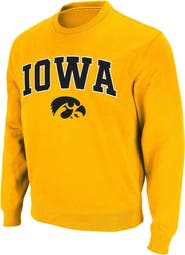 COLOSSEUM Men's Colosseum Gold Iowa Hawkeyes Arch & Logo Crew Neck Sweatshirt