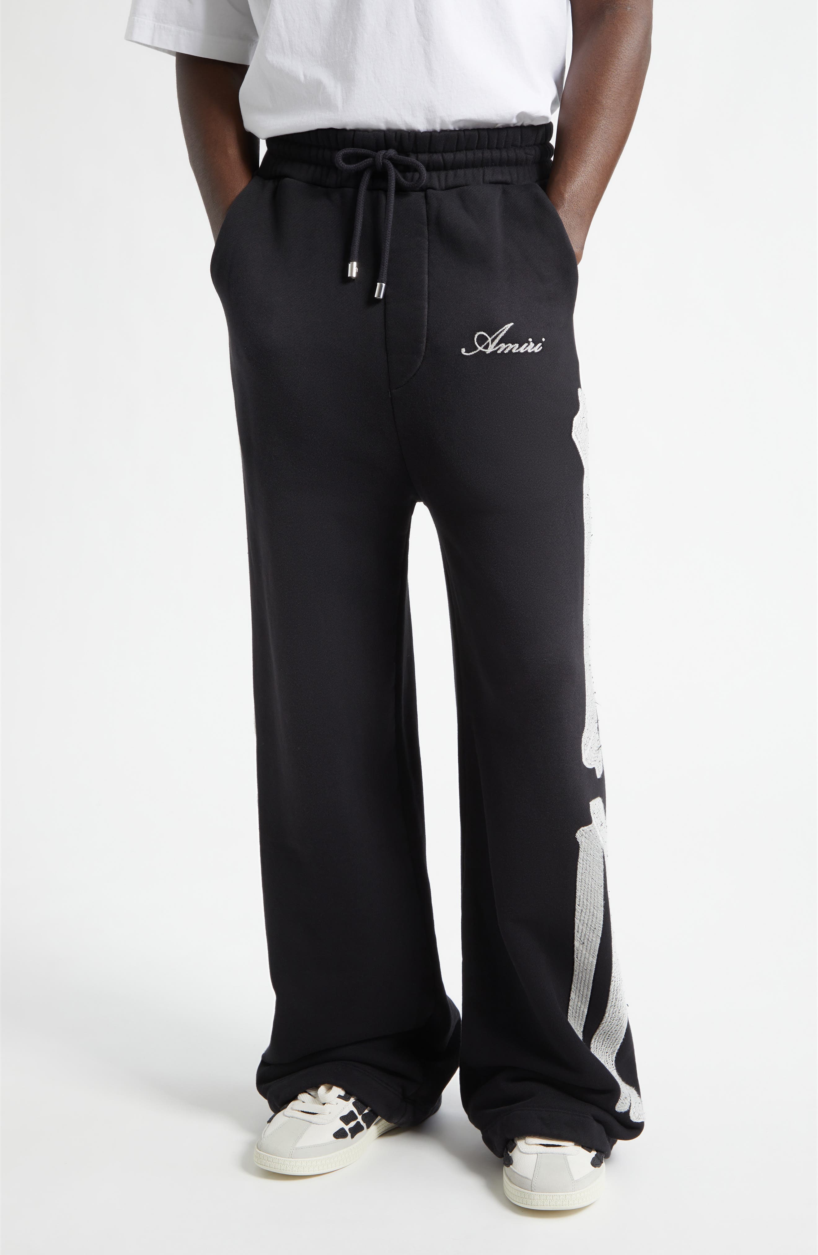 Bones Oversize Wide Leg Cotton Sweatpants