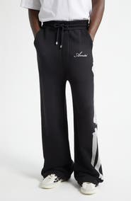 AMIRI Bones Oversize Wide Leg Cotton Sweatpants