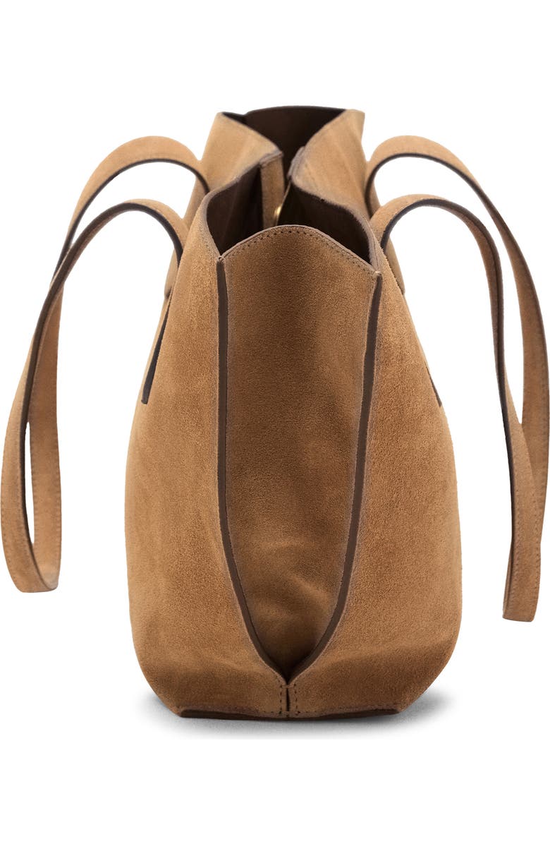 MANGO Mini Suede Shopper Bag, Alternate, color,