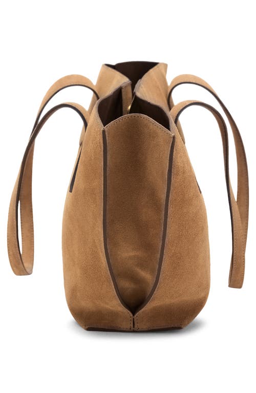 Mango Mini Suede Shopper Bag In Brown