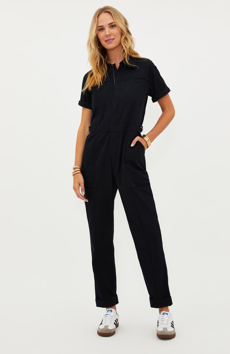 Beach Riot Racertrack Twill Jumpsuit, Alternate, color, 