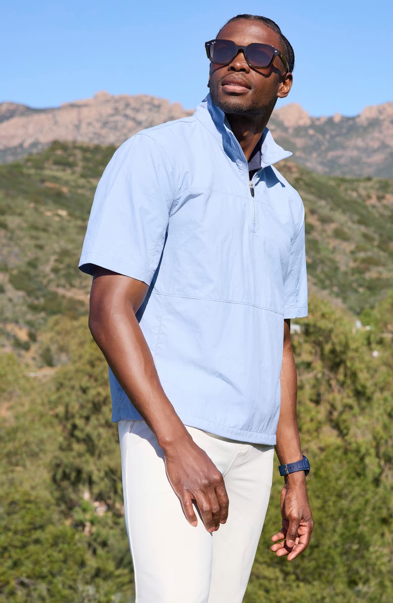 Zella Golf Pro Short Sleeve Quarter Zip Top, Alternate, color, Black