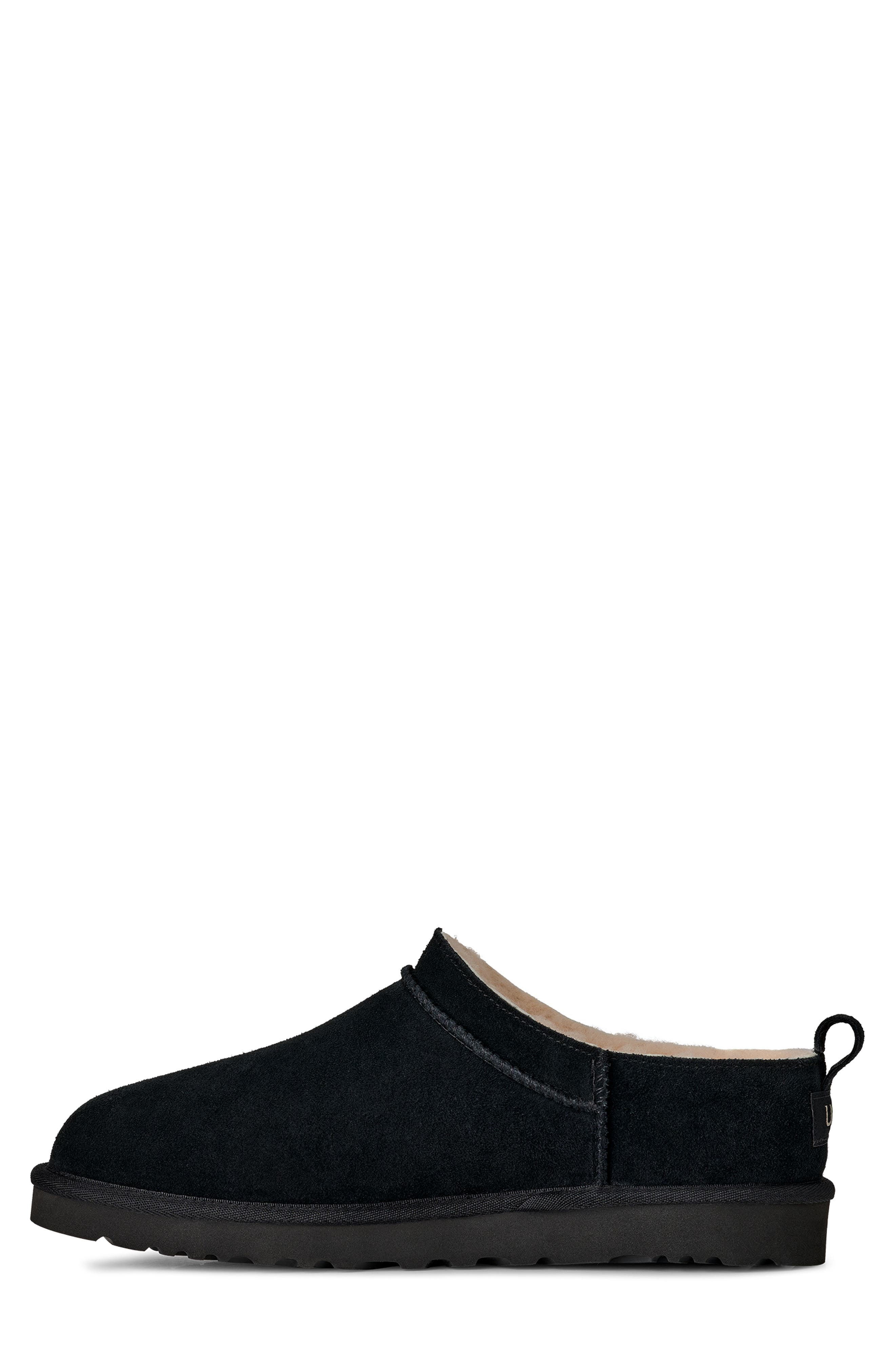 UGG Men\'s Black Leather Shearling-Lined Slip-On UGG® Genuine Shearling Scuff Slipper (Men) | Nordstrom main image 3