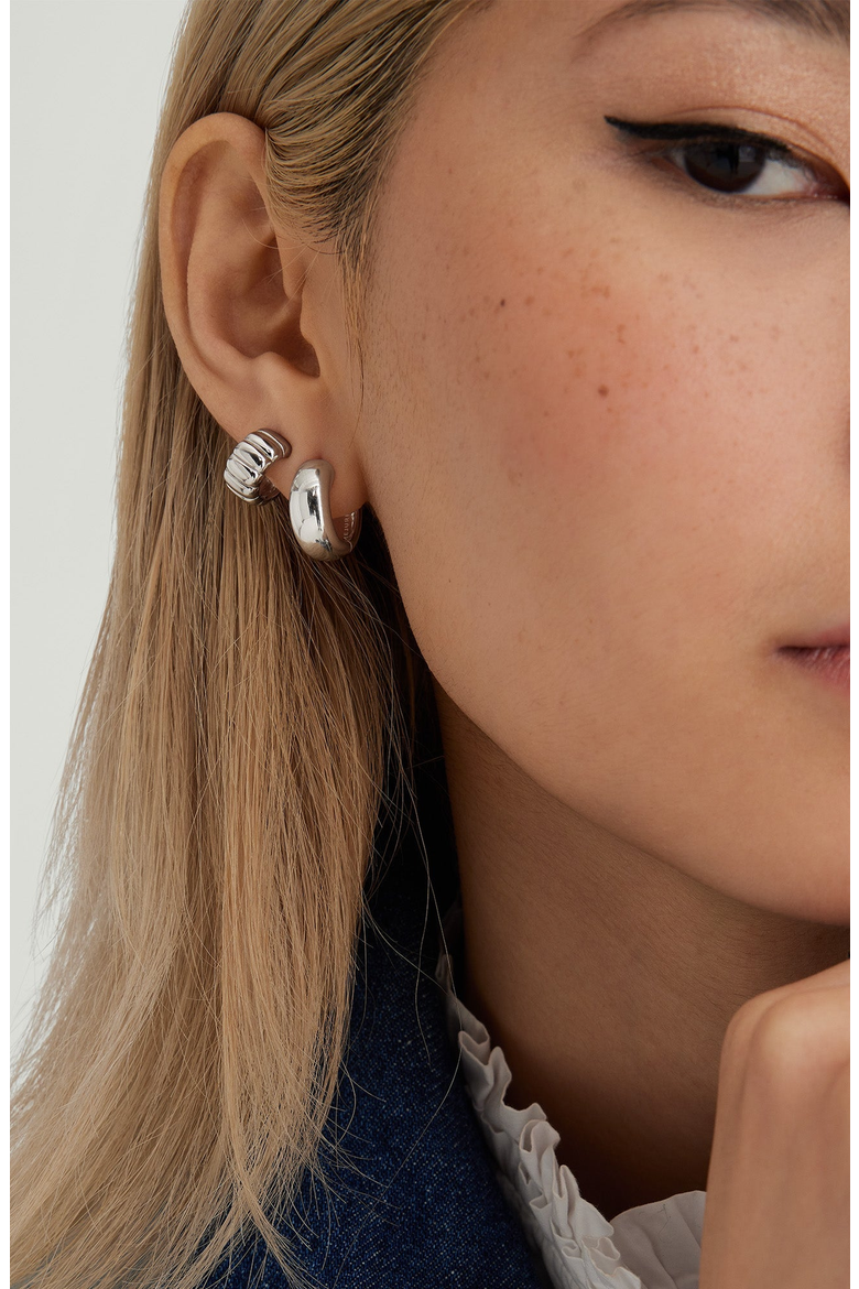 Chunky Hoops, Alternate, color, Sterling Silver
