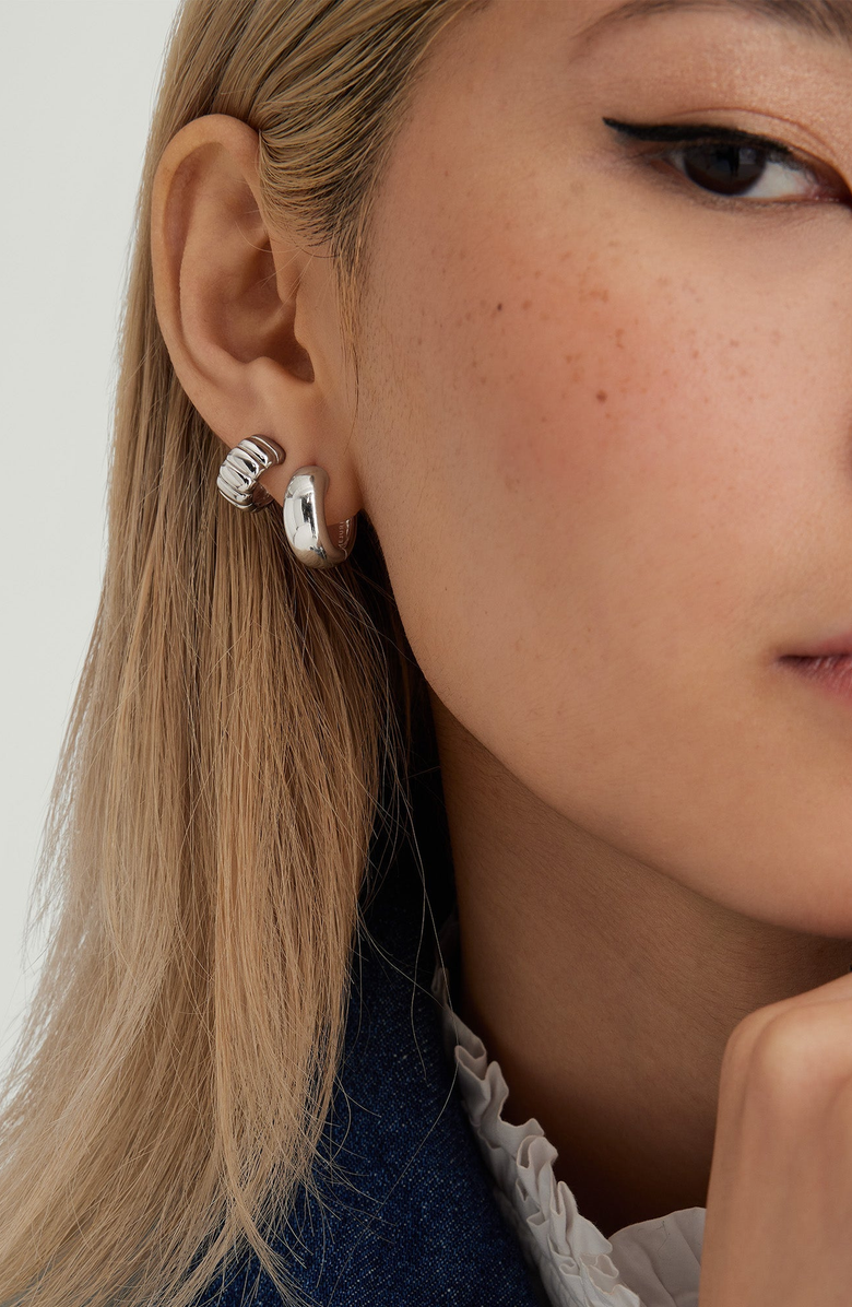 MEJURI Chunky Hoops, Alternate, color, Sterling Silver