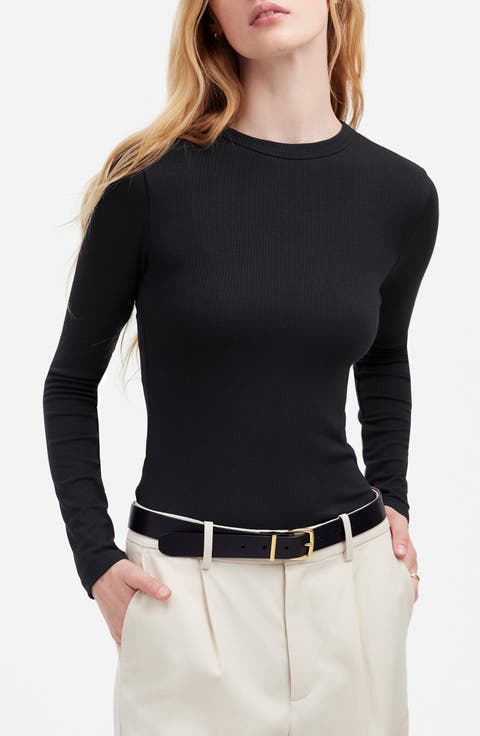 Drapey Long Sleeve Rib T-Shirt
