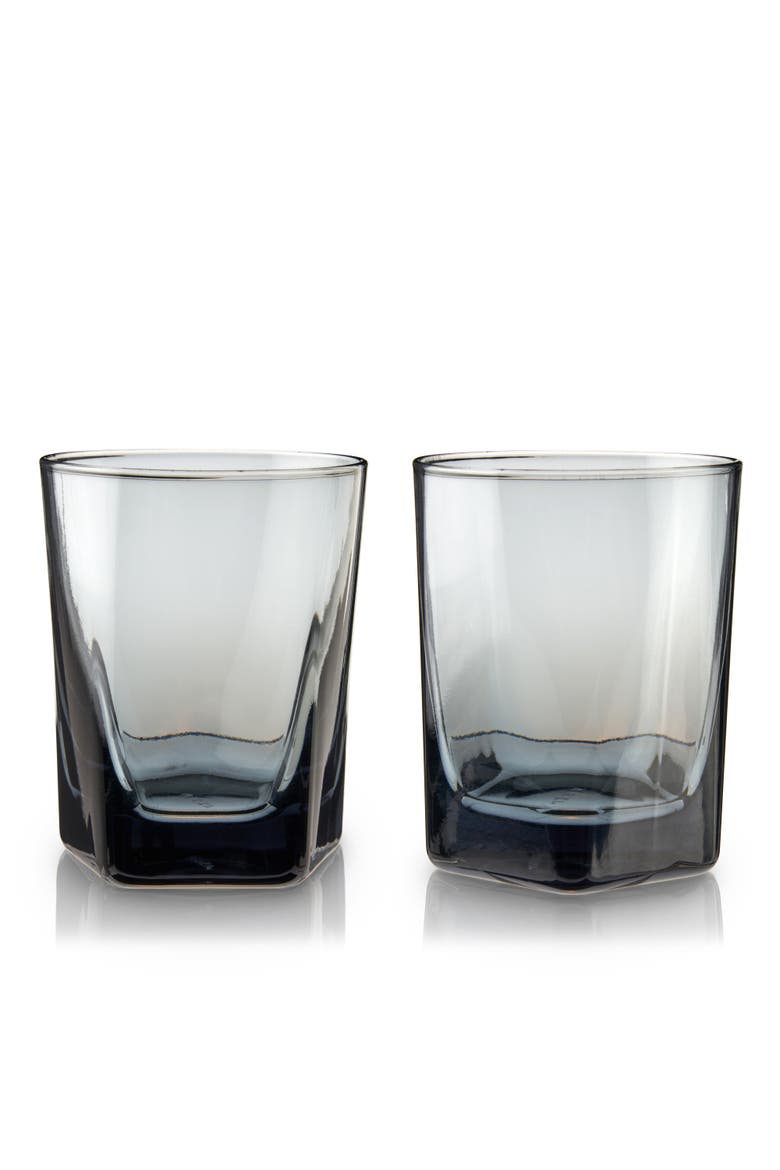 Crystal Double Old Fashioned Glasses, Main, color, Grey