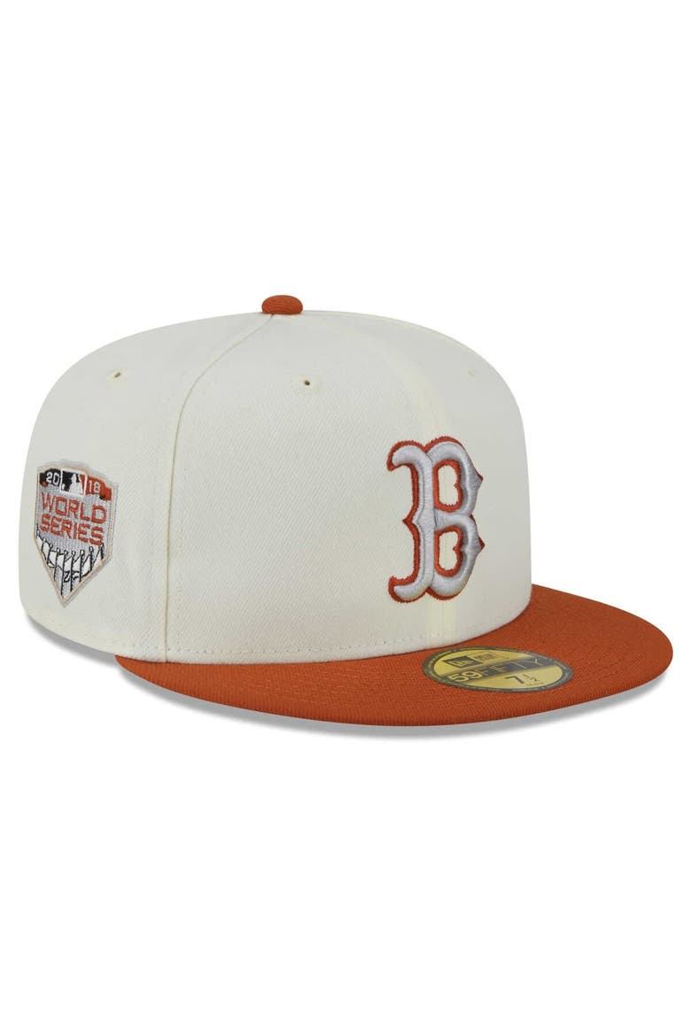 Men's New Era Cream/Orange Boston Red Sox 59FIFTY Fitted Hat, Main, color, Cream