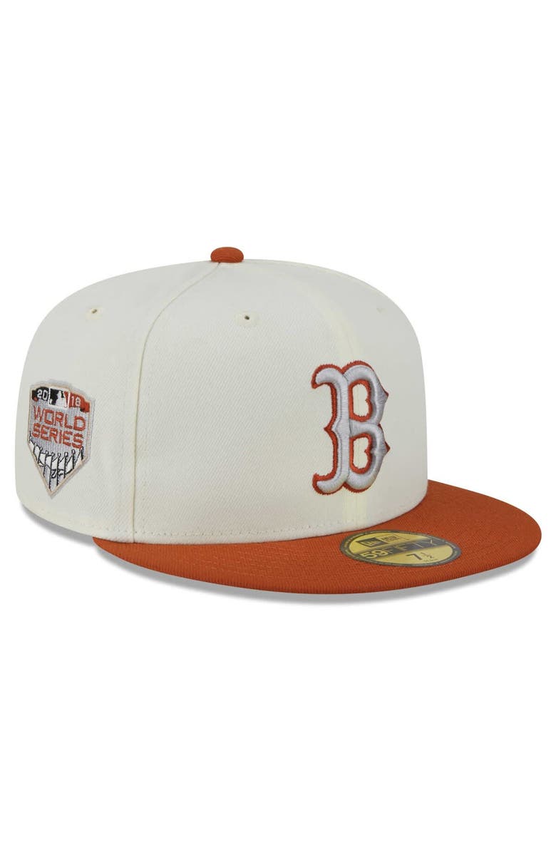 New Era Men's New Era Cream/Orange Boston Red Sox 59FIFTY Fitted Hat, Main, color,
