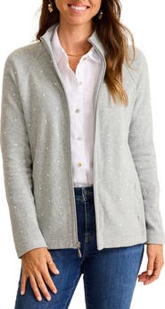 Tommy Bahama Aruba Faux Pearl Embellished Stretch Cotton Sweatshirt