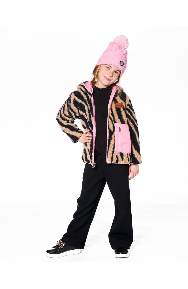 Deux par Deux Reversible Mid-Season Jacket Zebra, Main, color, Pink