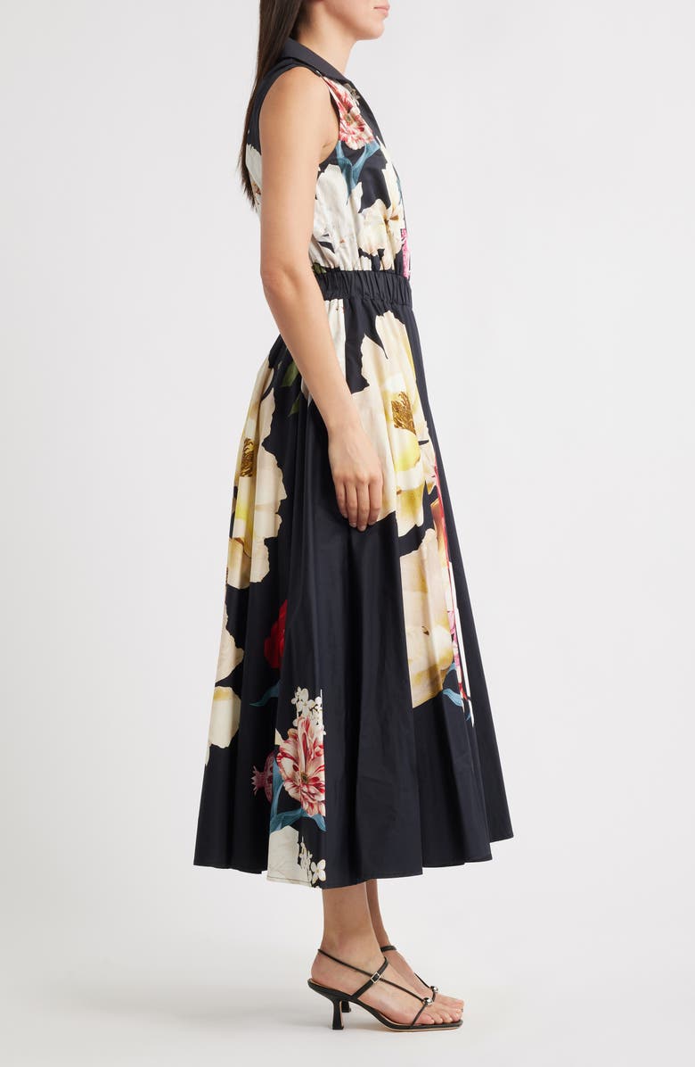 Elie Tahari Athena Regal Floral Print Sleeveless Maxi Dress, Alternate, color, 