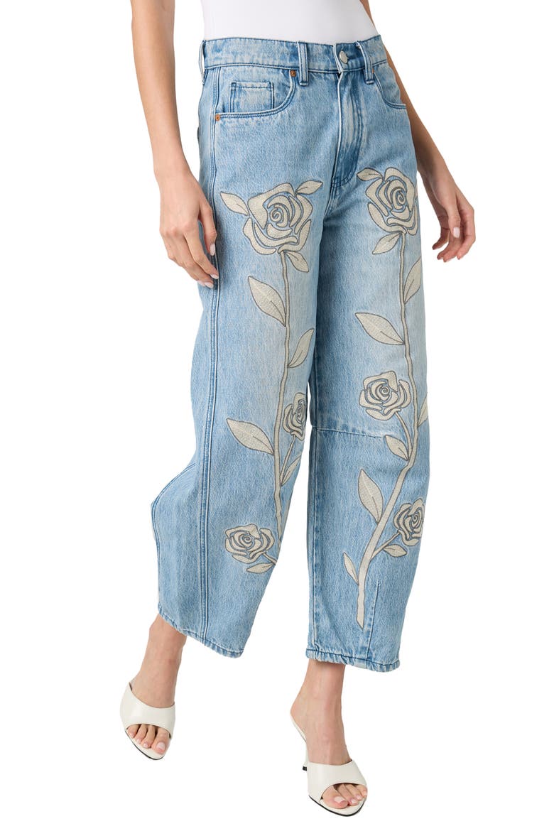 Embroidered Barrel Leg Jeans, Alternate, color, TOGETHER AGAIN