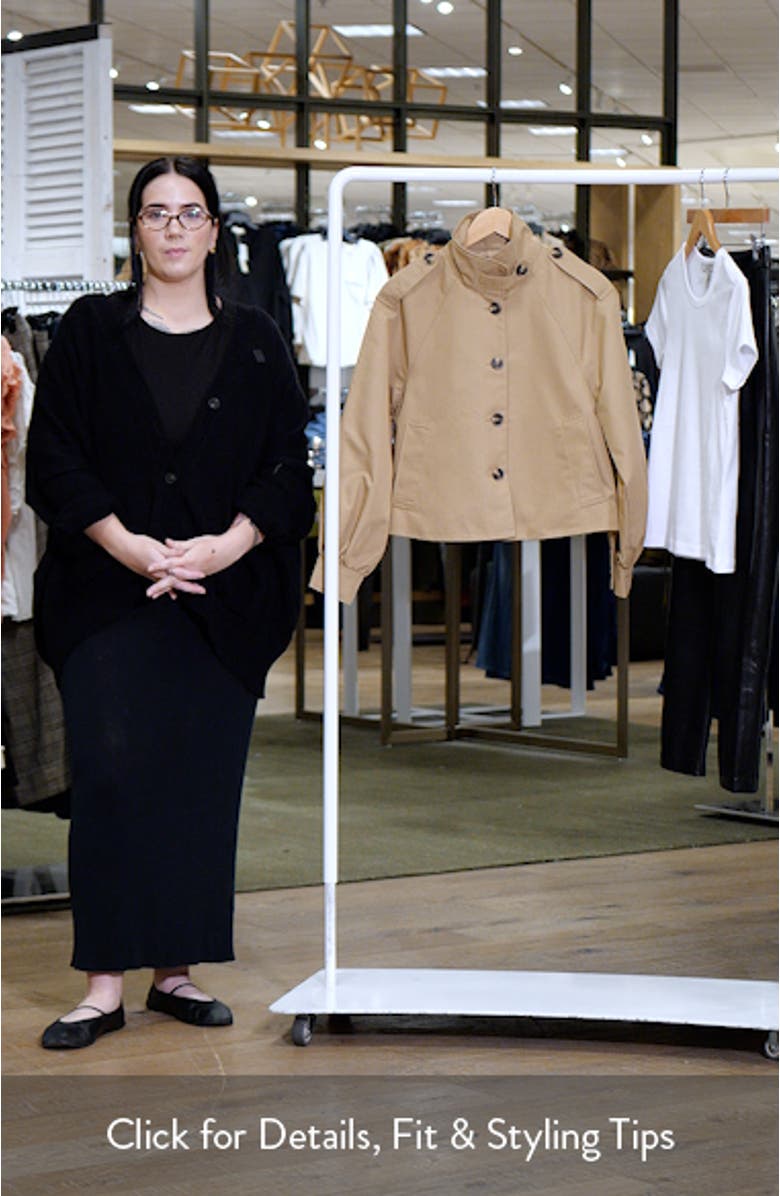 Kaylee Cotton Blend Crop Trench Coat, sales video thumbnail