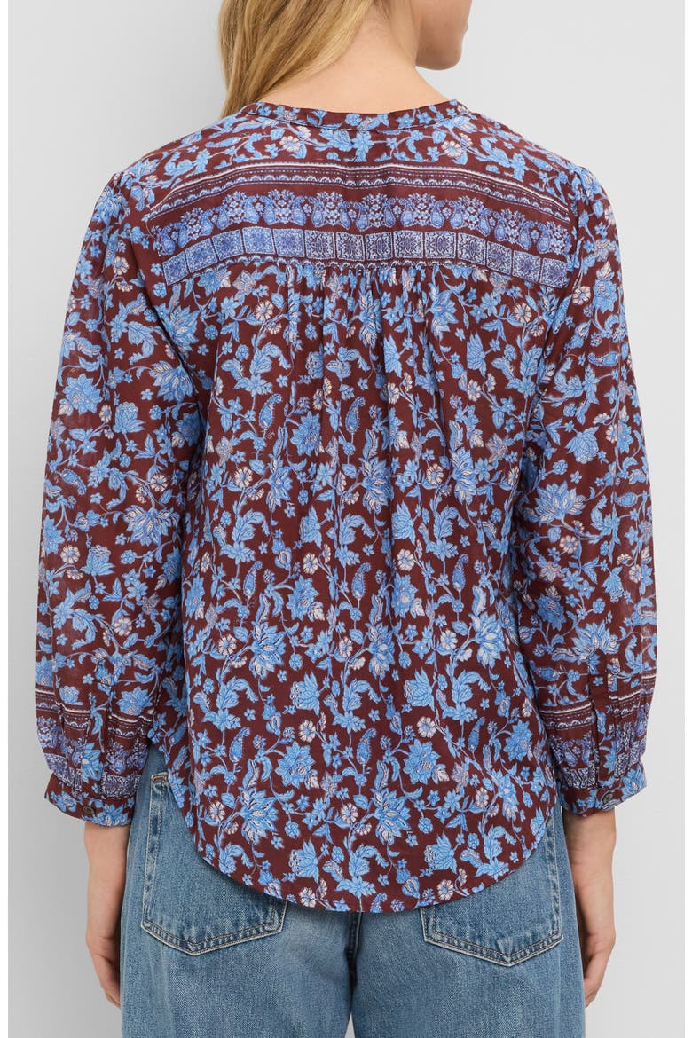 Katarina Print Top, Alternate, color, SKY BORDER PRINT