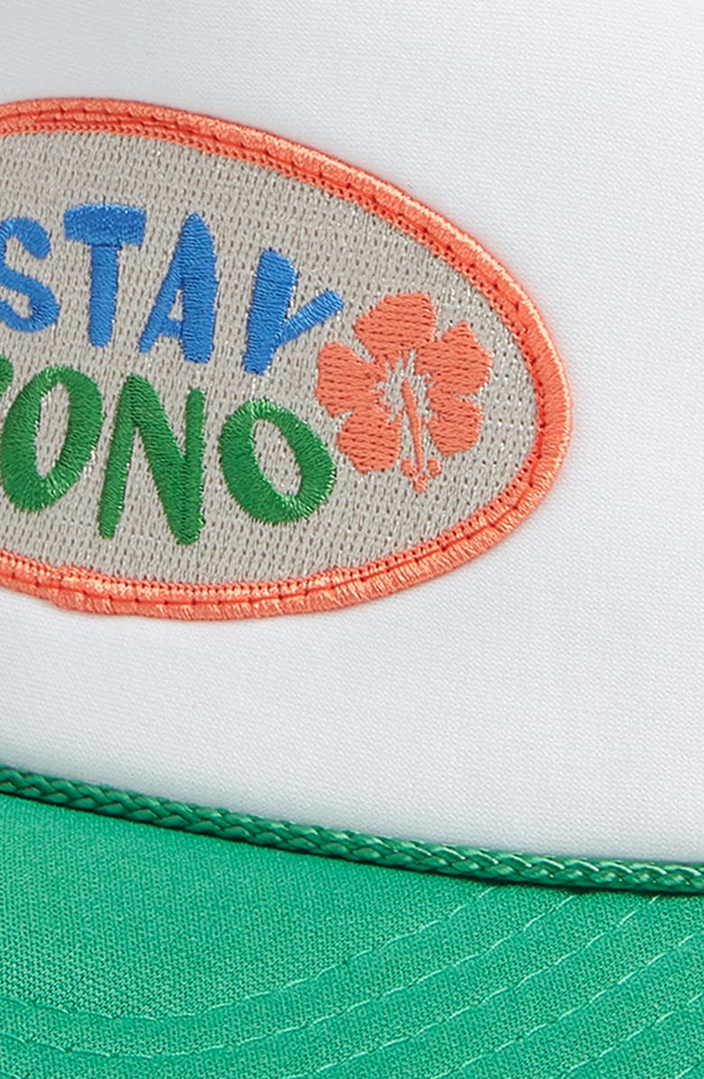 Friday Feelin’ Stay Pono Trucker Hat, Alternate, color, Green