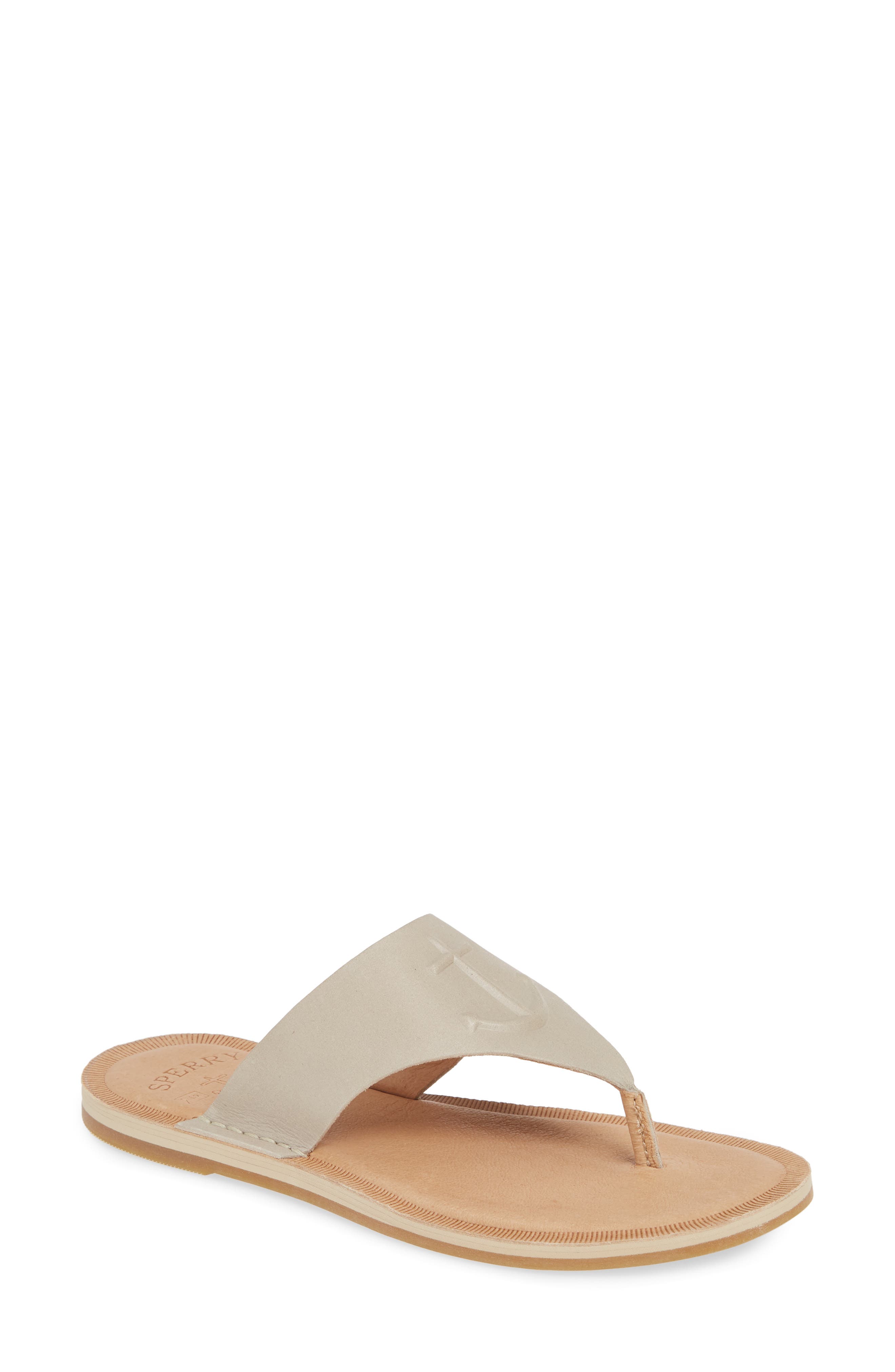 Sperry Seaport Flip Flop, Main, color, IVORY LEATHER