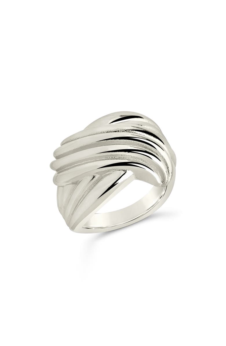 Sterling Forever Pli Ring, Main, color, Silver
