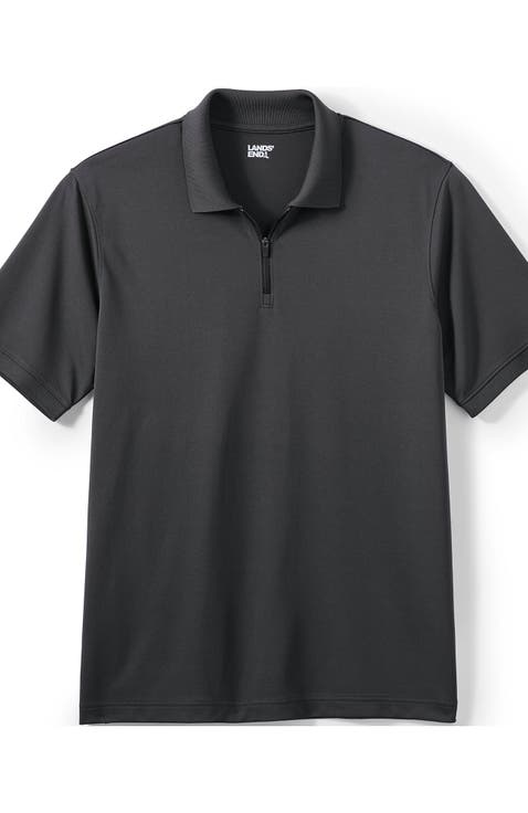 Unisex Short Sleeve Basic Polyester Zip Polo