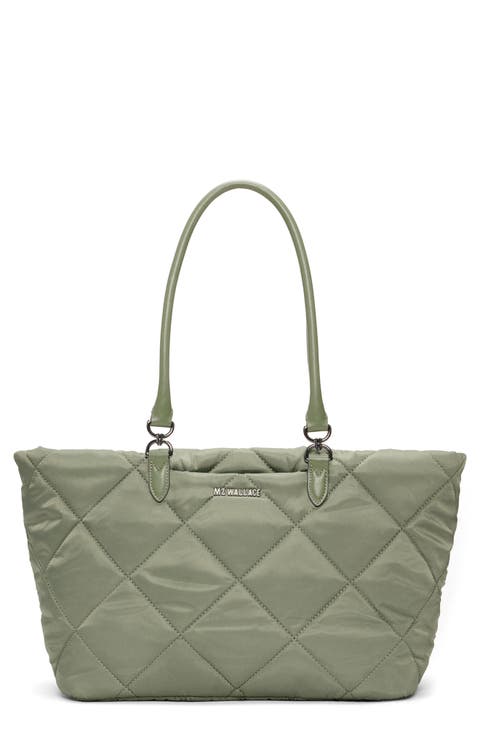 Medium Madison Leather Trim Quilted Tote