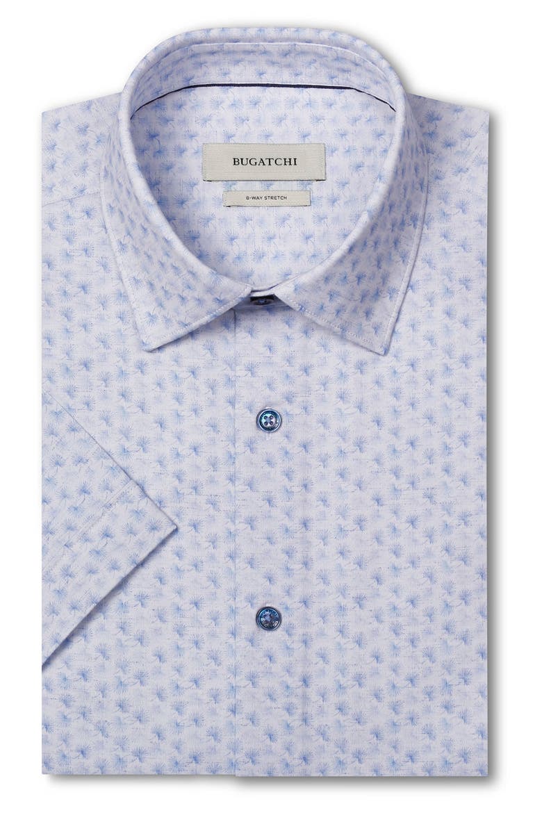 Miles OoohCotton® Dandelion Print Short Sleeve Button-Up Shirt, Alternate, color, ORCHID