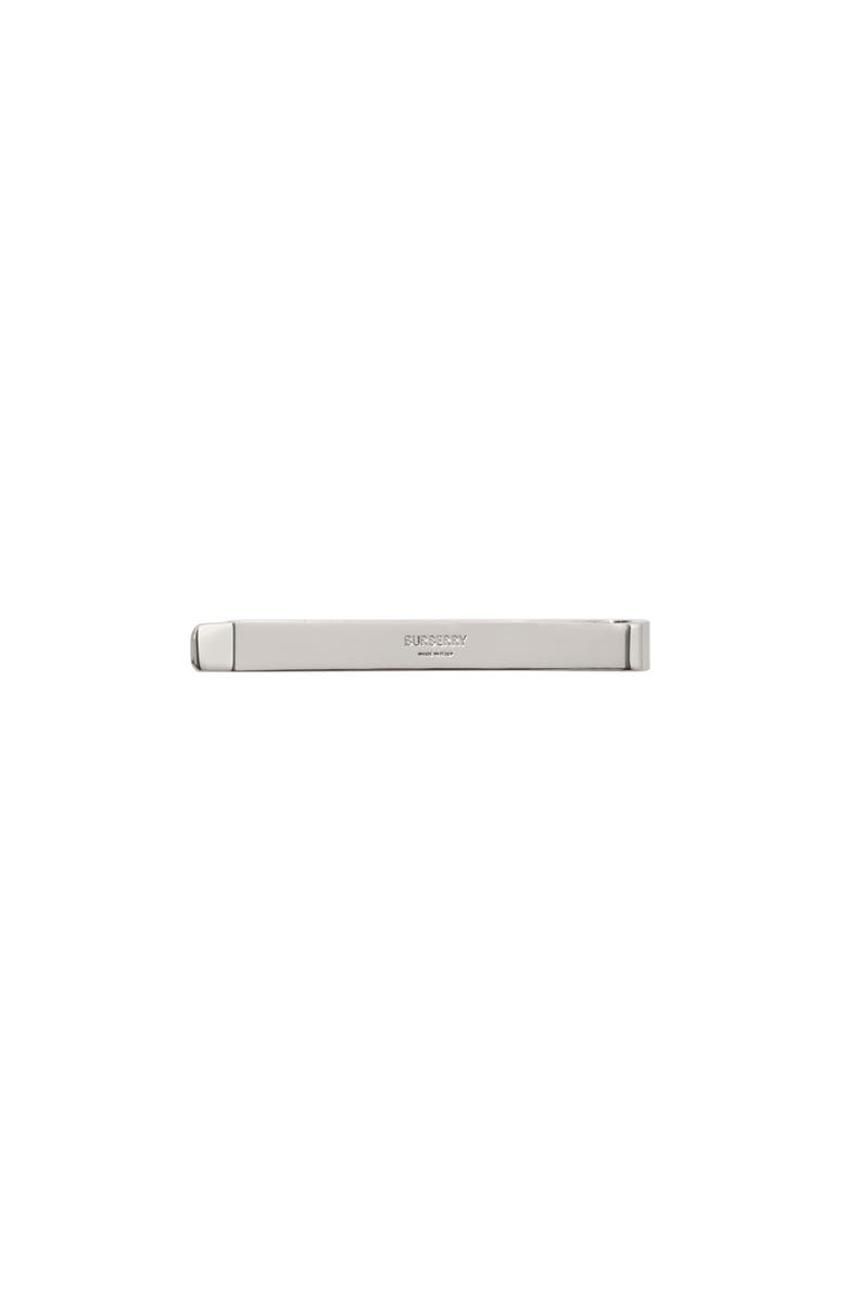 Burberry Enamel Check Tie Bar, Alternate, color, Silver