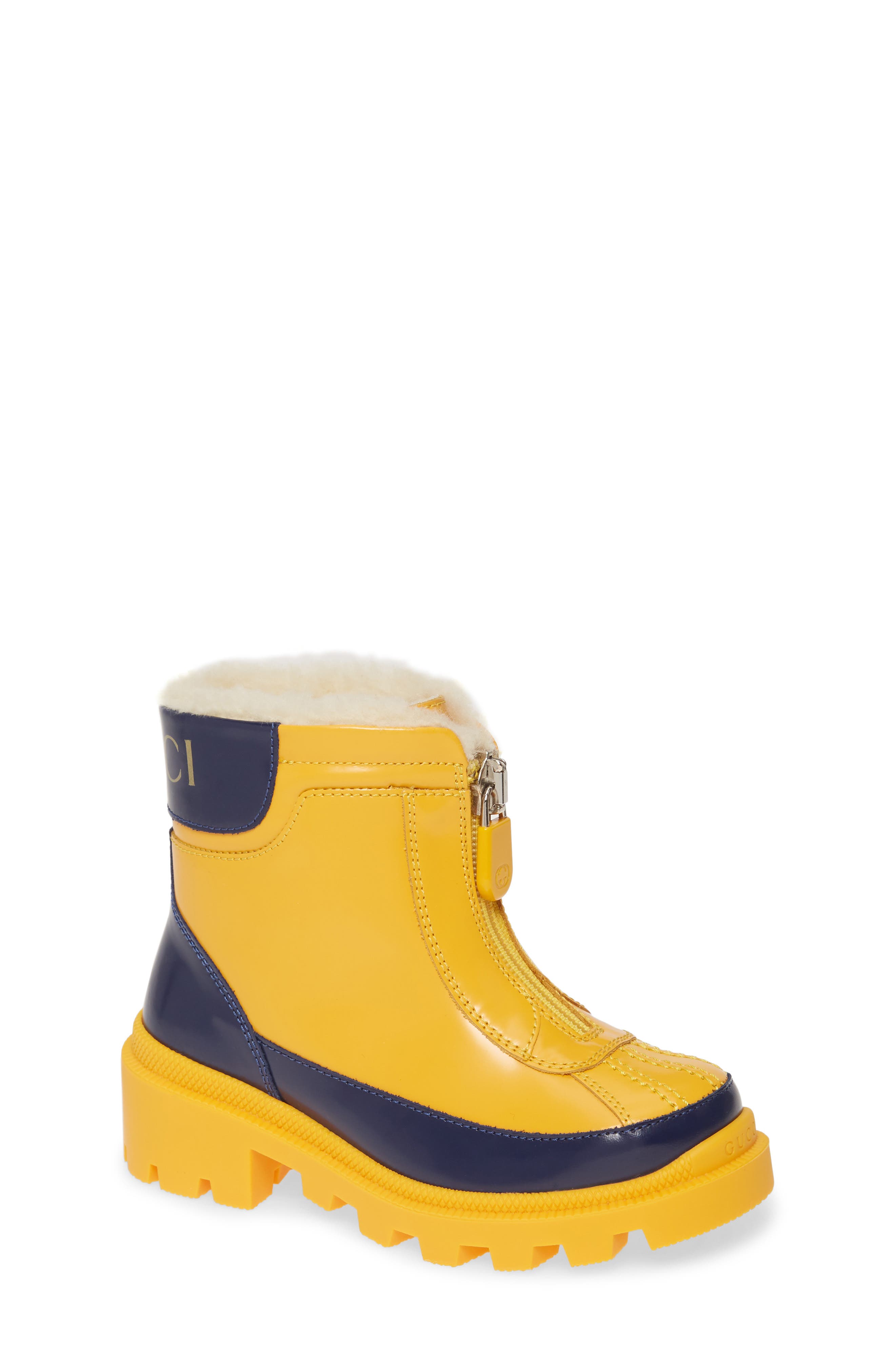 Cree Faux Fur Lined Boots, Main, color, YELLOW