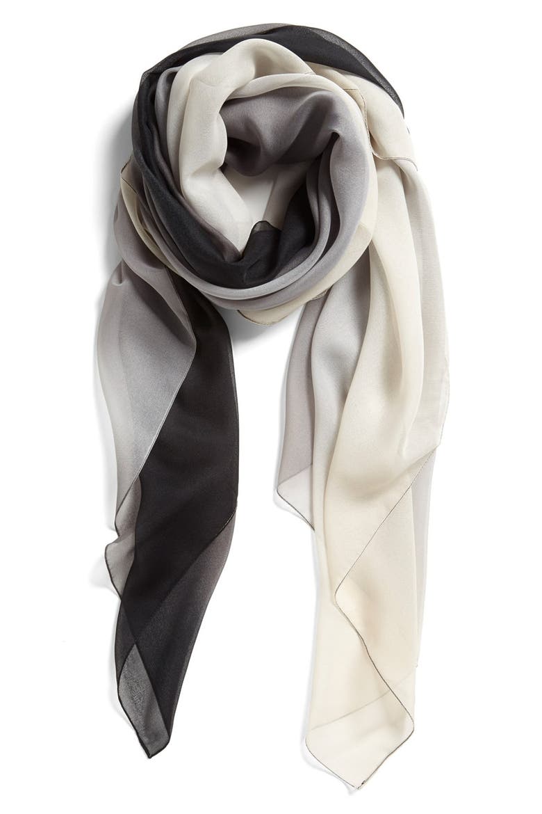 Ombré Scarf, Alternate, color, BLACK/ NAUTRAL