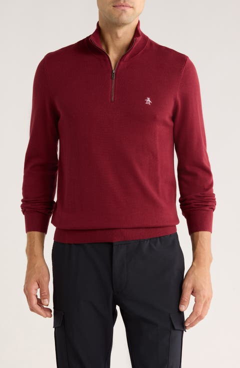 Half Zip Cotton Jersey Sweater