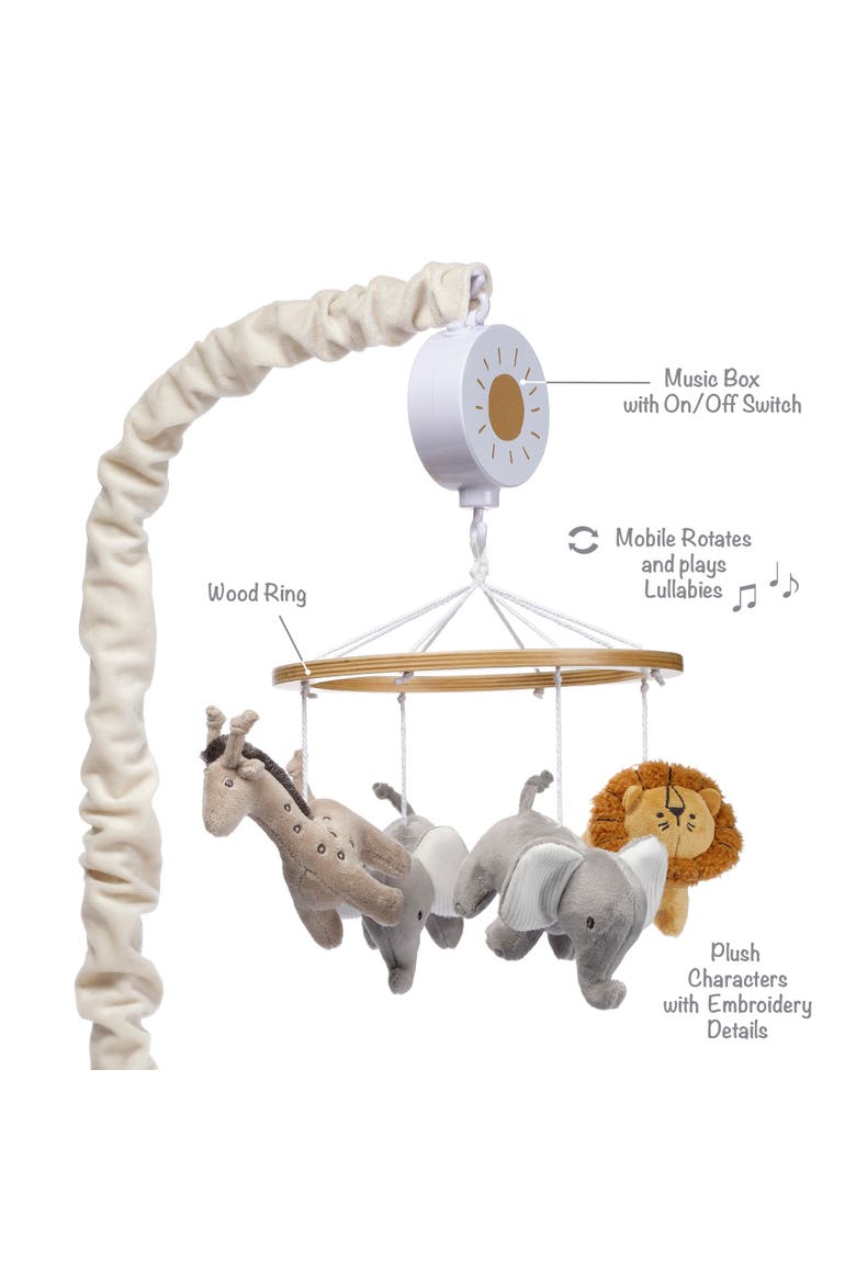Jungle Adventure Elephant/Lion Musical Baby Crib Mobile Soother Toy, Alternate, color, Multicolor