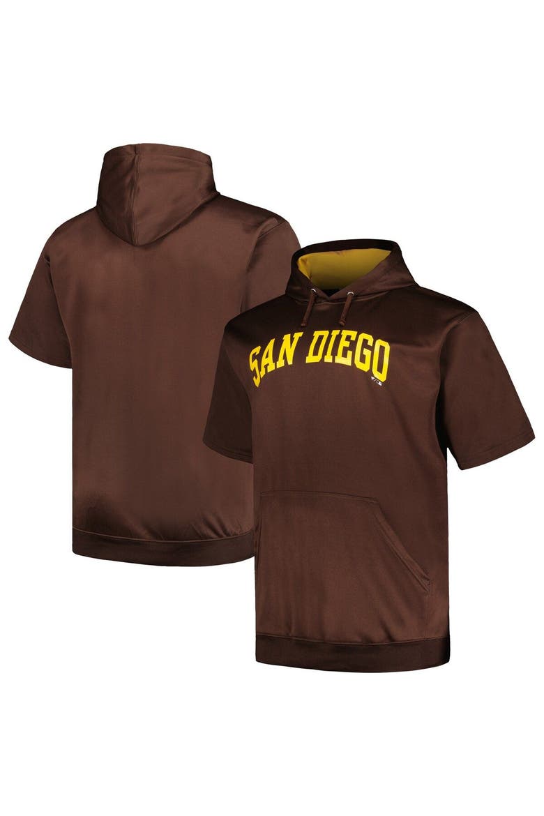 Men's Profile Brown San Diego Padres Big & Tall Contrast Short Sleeve Pullover Hoodie, Main, color, Brown