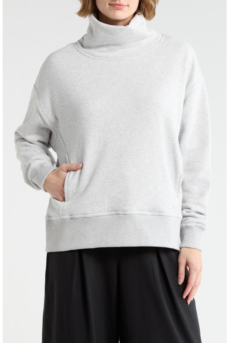 London Edge Silicon Fleece Sweatshirt, Main, color, HEATHER GREY