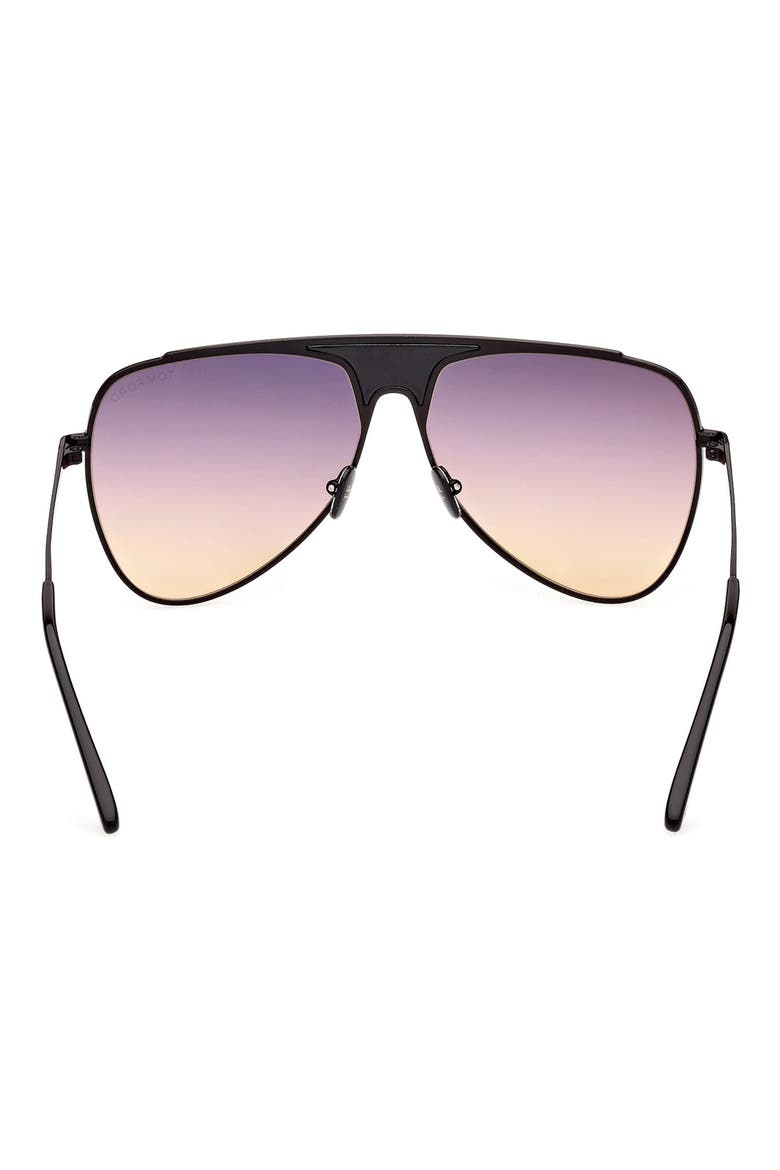 Ethan 60mm Gradient Pilot Sunglasses, Alternate, color, SHINY BLACK / GRADIENT SMOKE