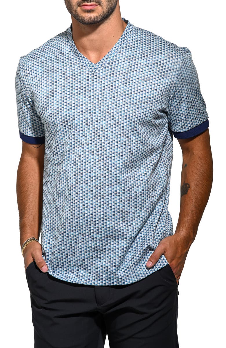 Maceoo Vivaldi V-Neck Cotton T-Shirt, Alternate, color, Blue