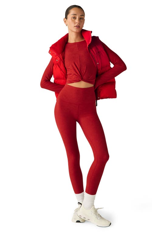 Beyond Yoga Big Cozy Puffer Vest In Red