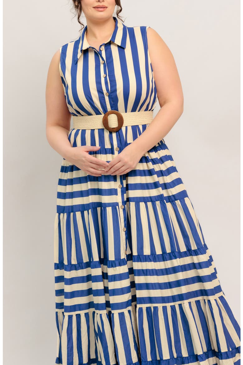 Striped Maxi Dress, Alternate, color, BLUE/IVORY