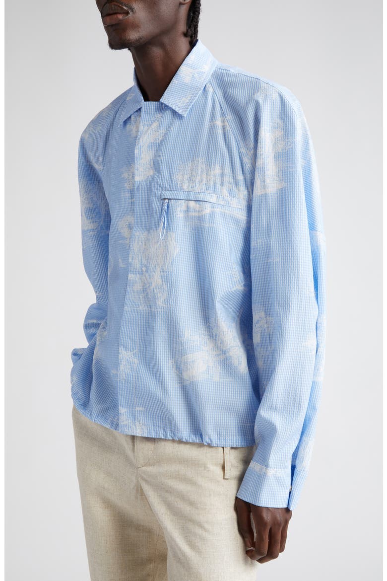 La Chemise Criollo Gingham Toile Shirt Jacket, Alternate, color, PRINT TOILE DE JOUY BLUE