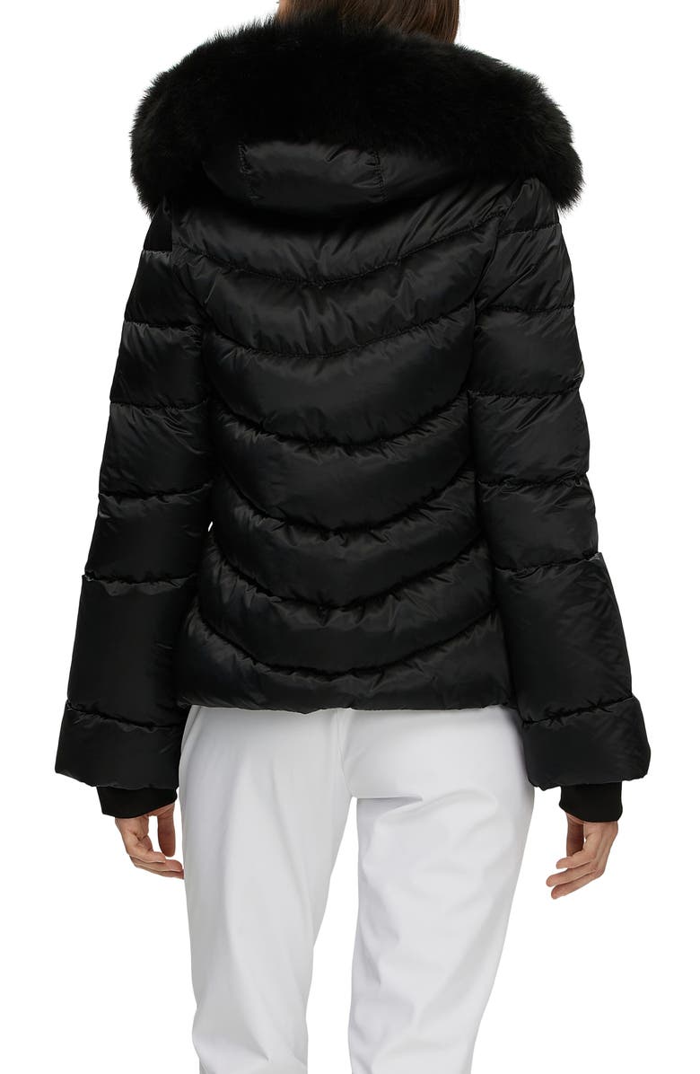 GORSKI Apres-Ski Short Jacket With Detachable Toscana Trim, Alternate, color, Black/Black