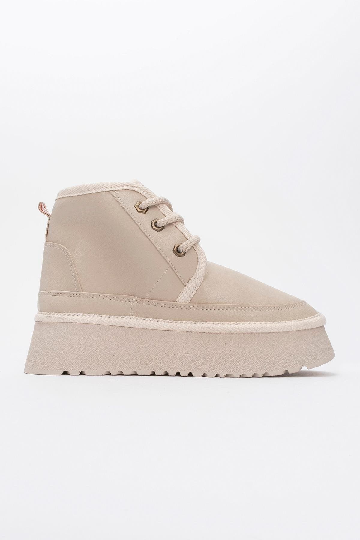 Ovela Chunky Boot, Alternate, color, Beige Faux Leather