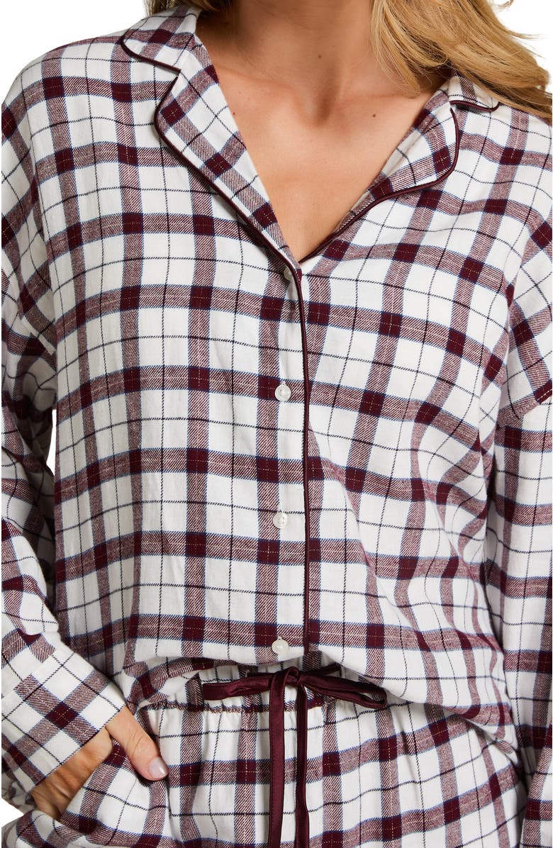Hunkemöller Flannel Pyjama Top, Alternate, color, White