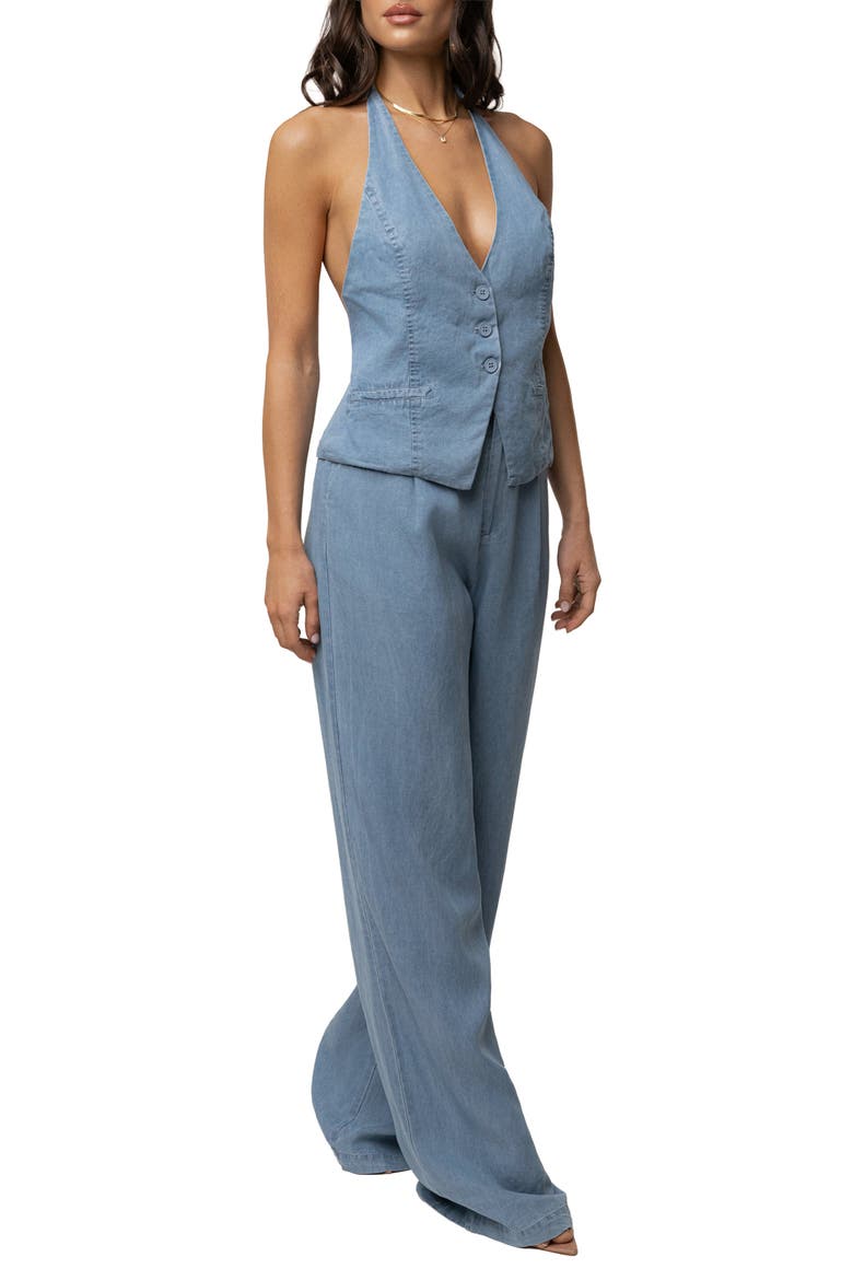 Downtown Vest Top, Alternate, color, Chambray