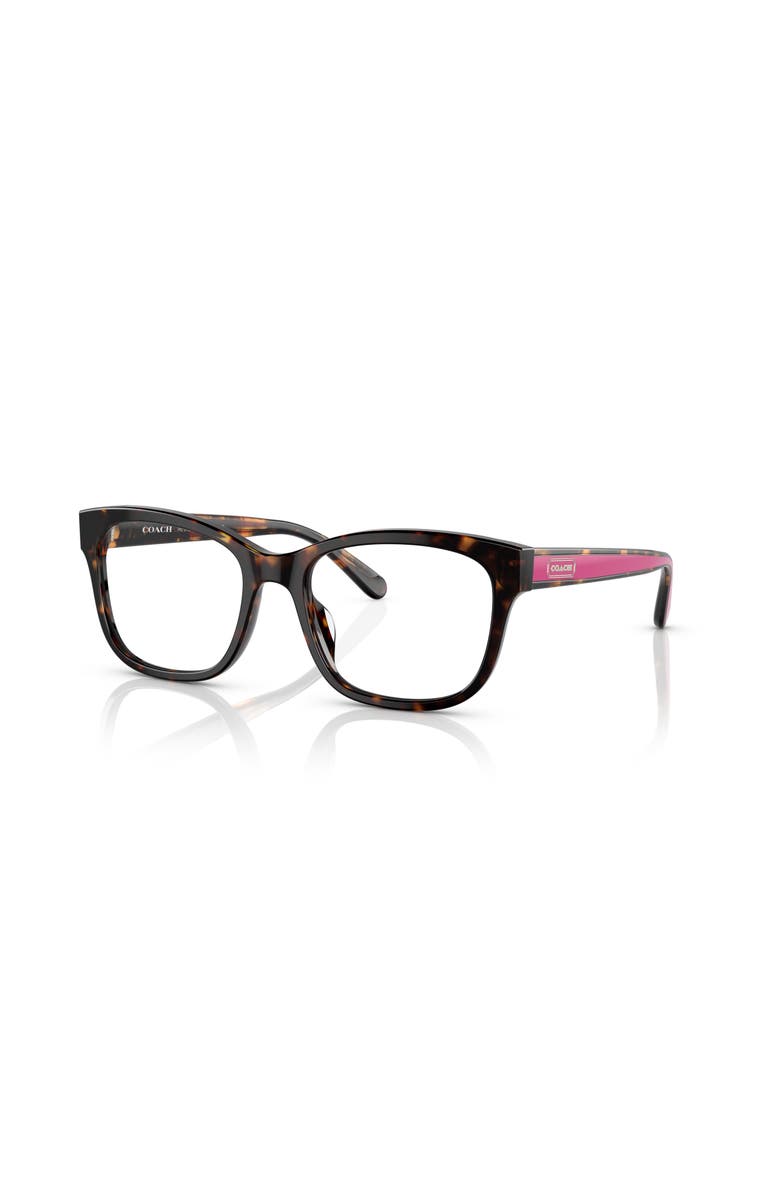 COACH 53mm Square optical glasses, Main, color, Tortoise