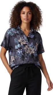 Lords of Harlech Exotic Floral Womens Linen Printed Shirt