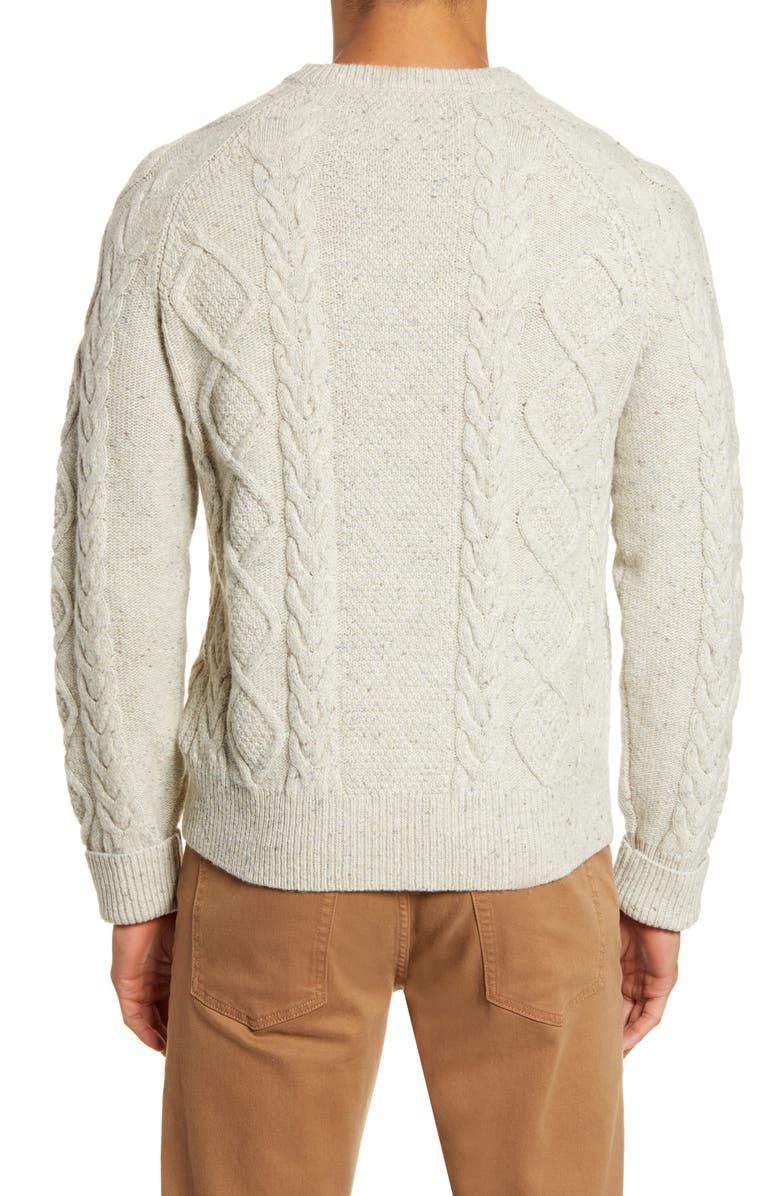 Madewell Donegal Cable Knit Fisherman Sweater, Alternate, color, 
