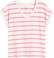 Caslon® Roll Cuff V-Neck T-Shirt